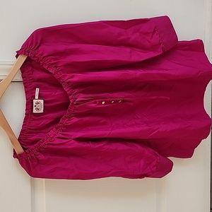 Juicy Couture Silk Fuchsia Peasant Blouse